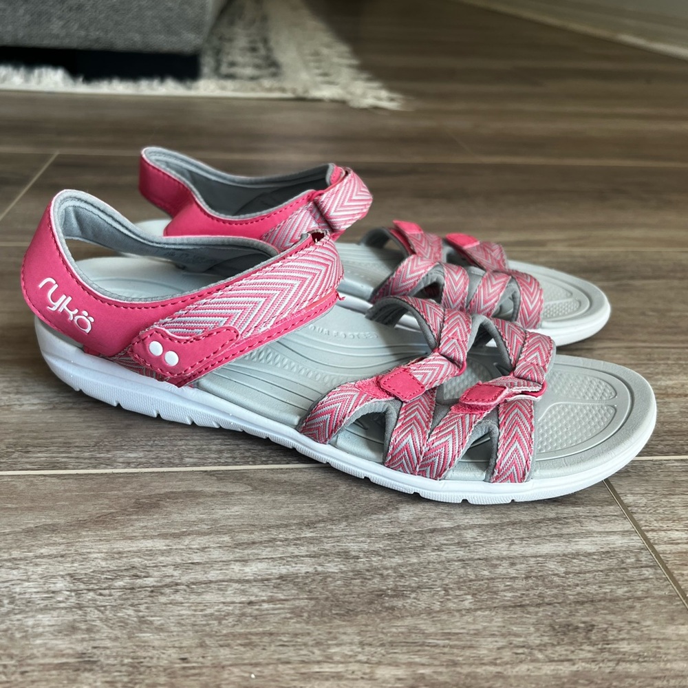 Ryka comfort adjustable Pink and Gray Strappy Sandals 8.5 - Picture 4 of 11